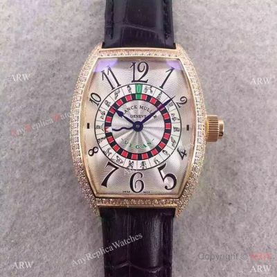 Franck Muller Vegas Replica watch Rose Gold Diamond Bezel